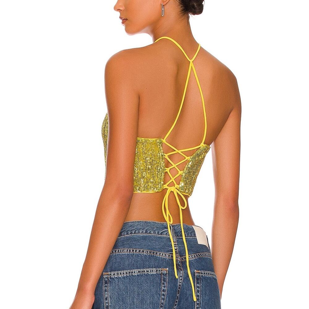 Camila Coelho Sequin Limoncello Samantha Top Size XXS